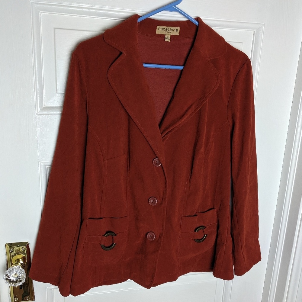 Notations Orange Plus Size Blazer